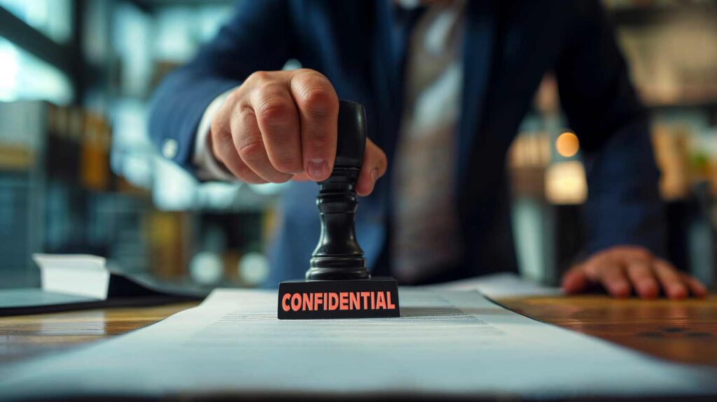 confidential marriage license being stamped