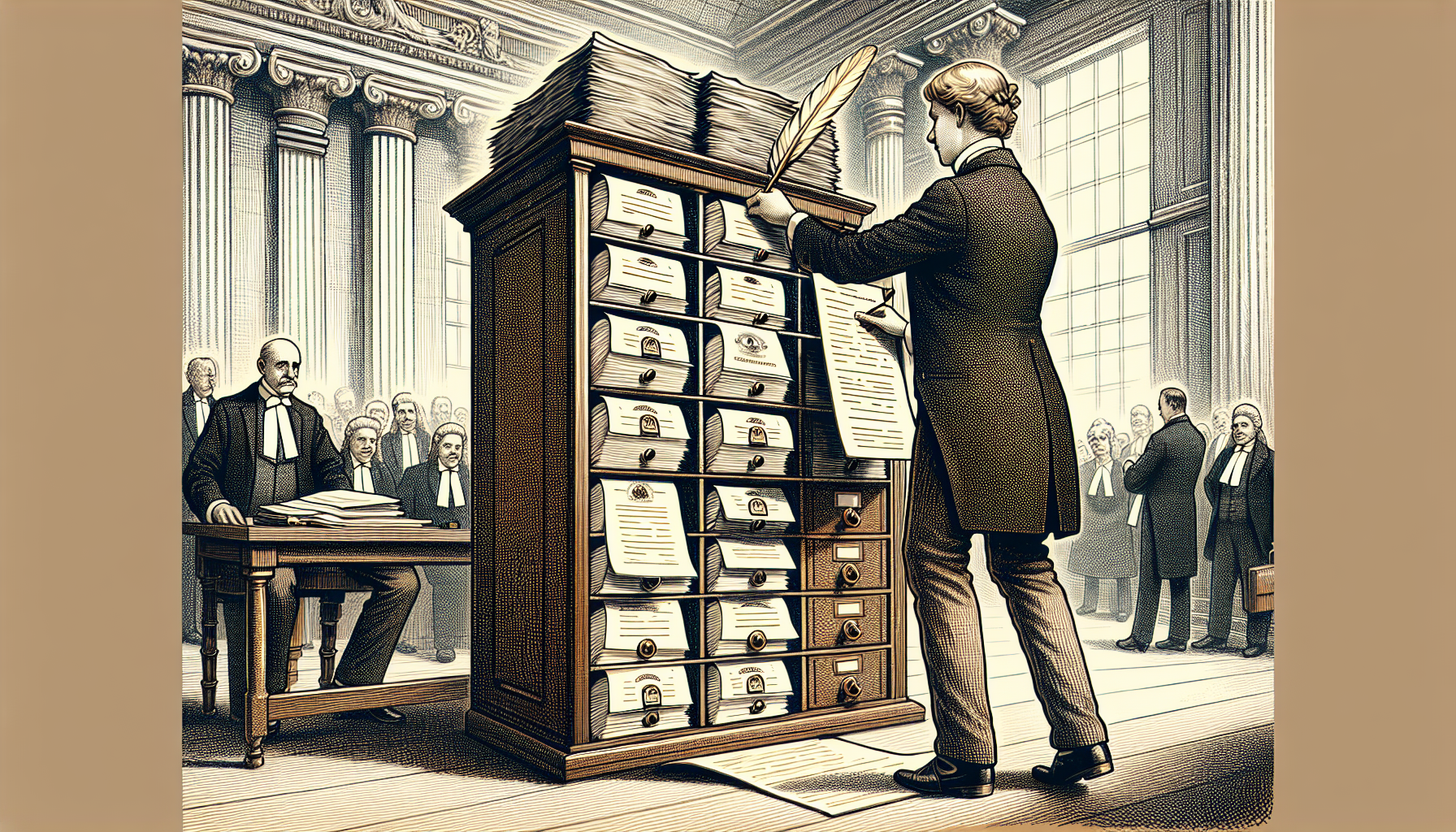 Illustration of initiating the filing process for a restraining order