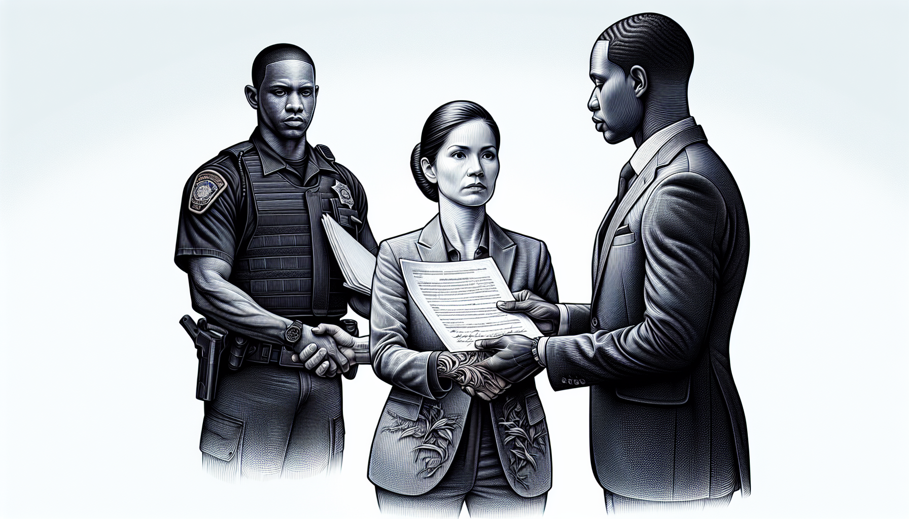 Illustration of serving the restraining order