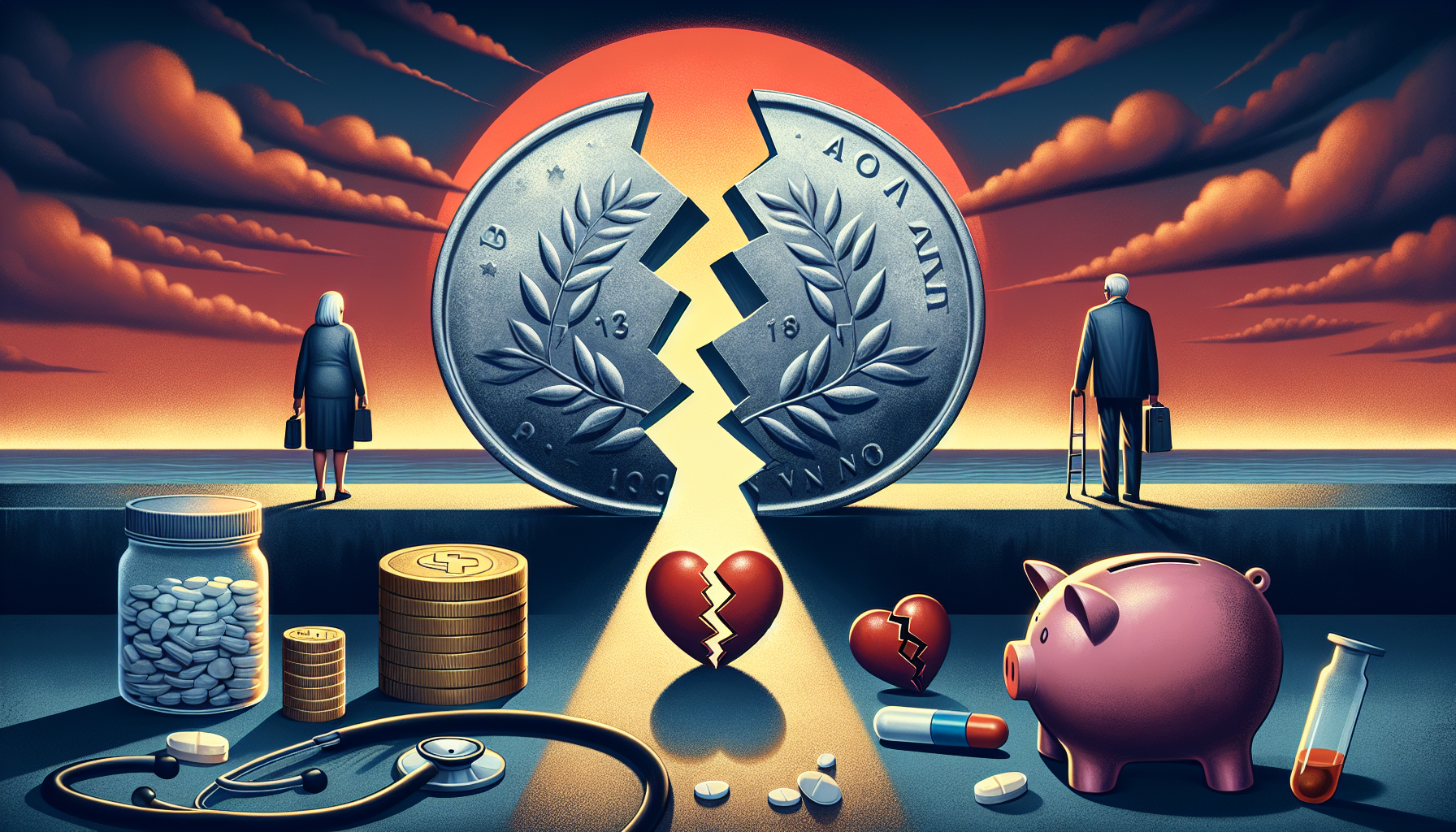 Illustration representing unique challenges of gray divorce