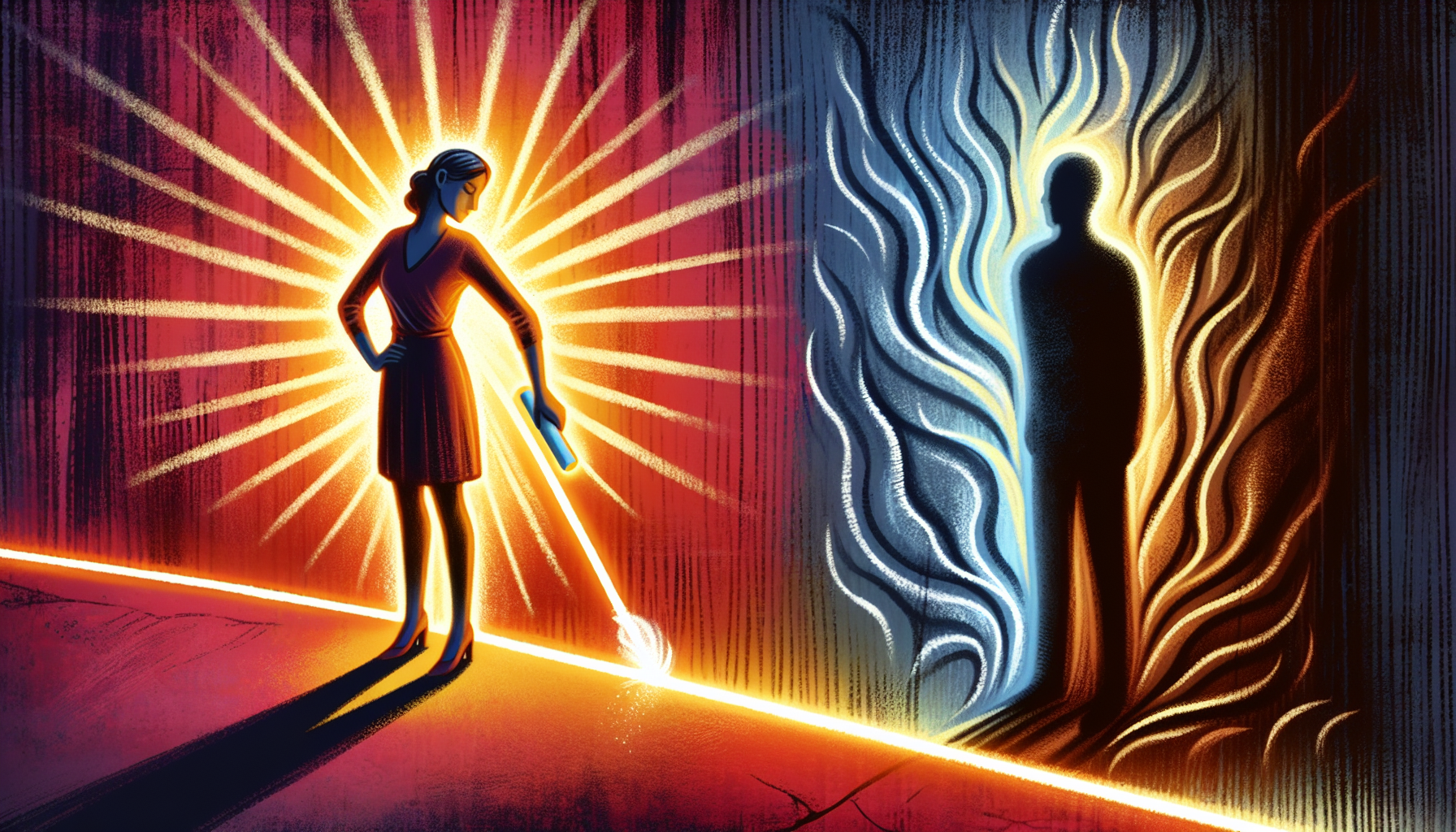 Illustration of a person asserting control and setting boundaries