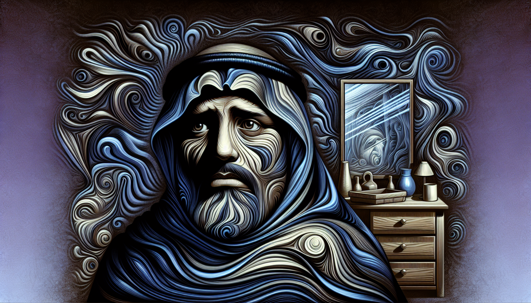 Illustration of a person struggling with anxiety and depression