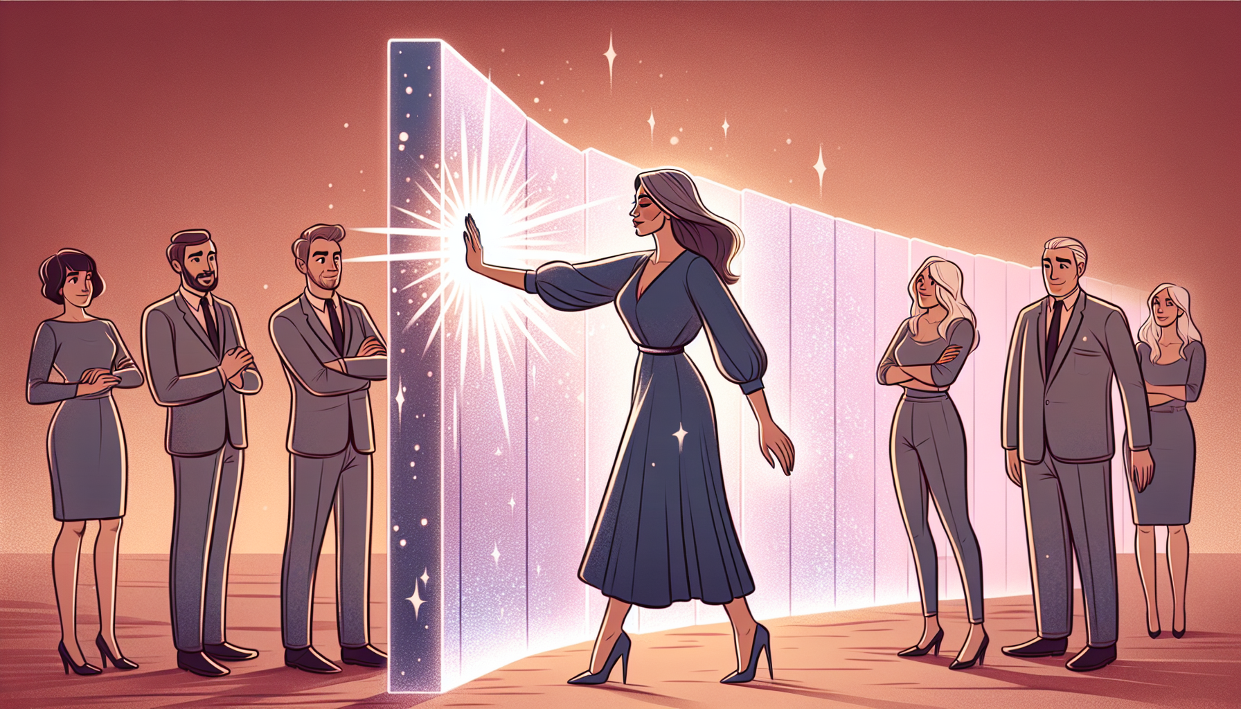 Illustration of a woman setting boundaries with her in-laws