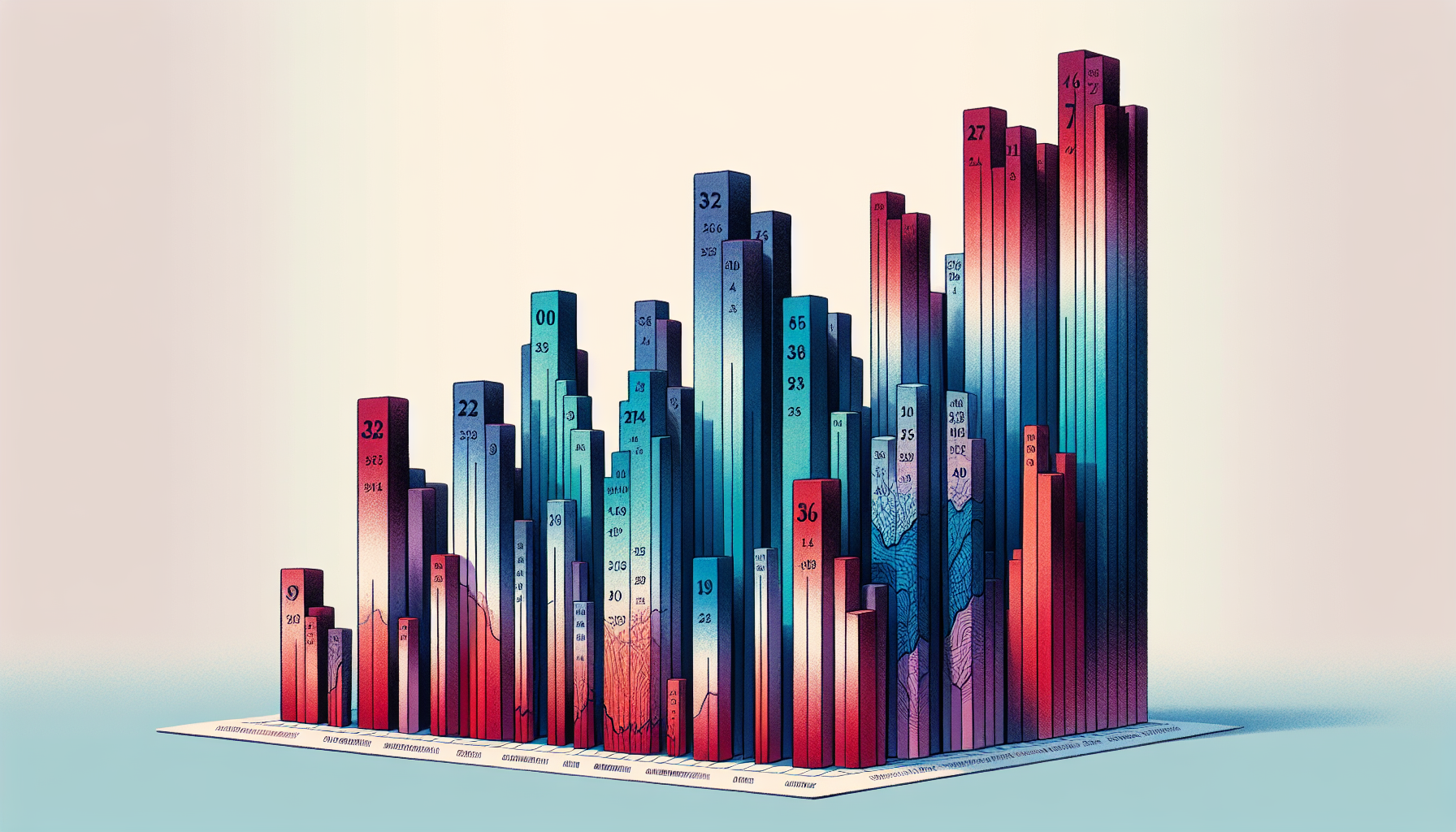 Illustration of a bar chart comparing divorce rates in different California counties
