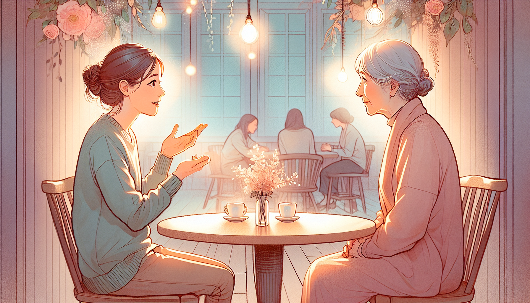 An illustration showing effective communication during a divorce conversation.