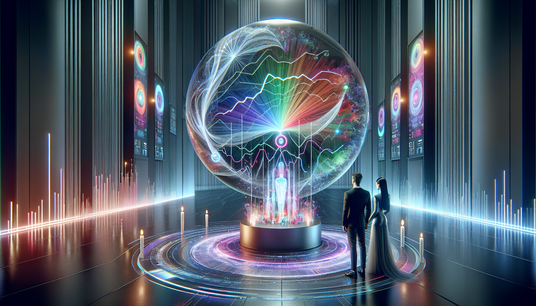 Illustration depicting future trends in marriage and divorce rates.