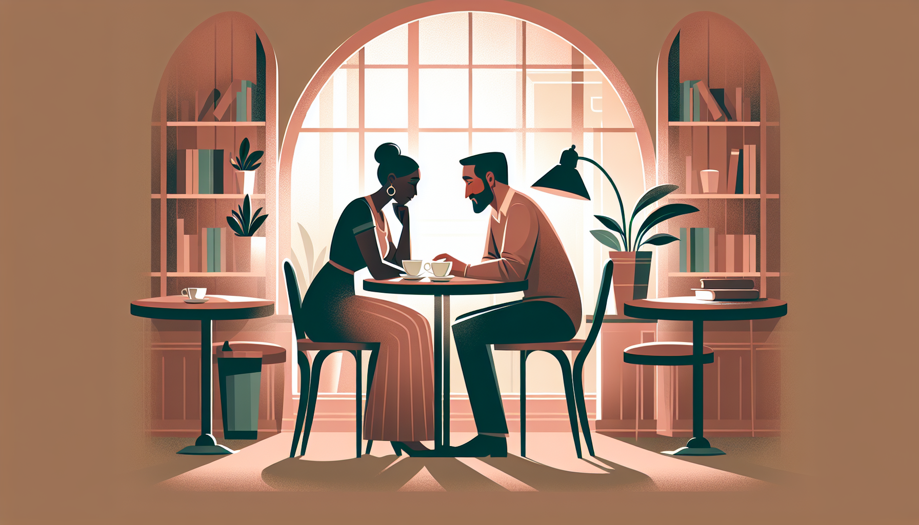 A calm and serene public place, ideal for an important conversation.