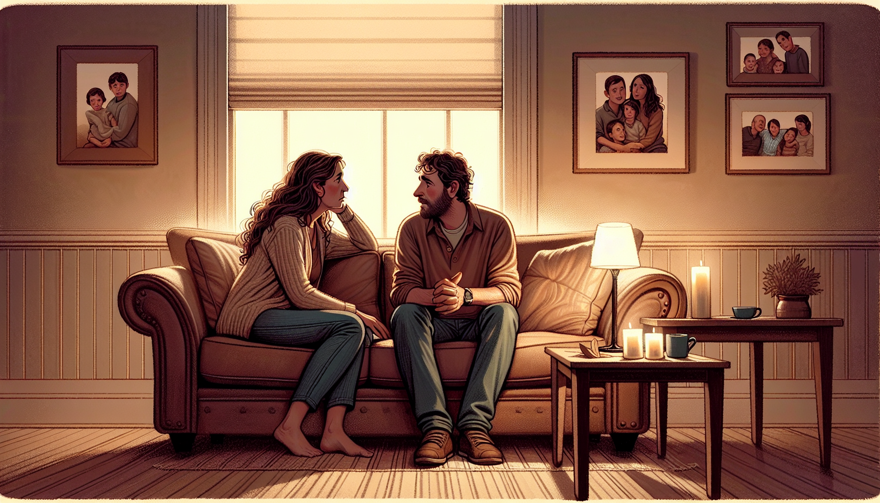 A person showing empathy while handling a spouse's emotional reaction.