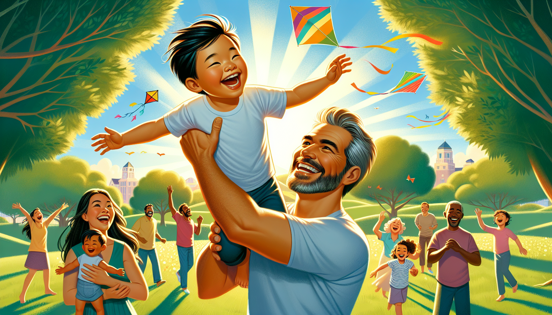 An illustration depicting the benefits of establishing paternity.