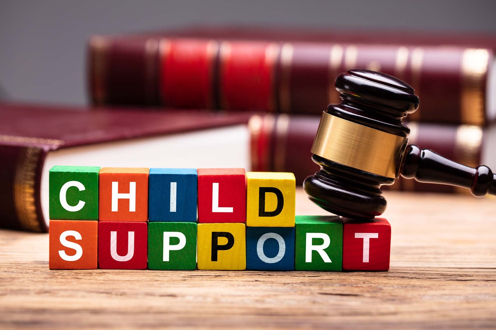 Child Support Blocks with Judge's Gavel